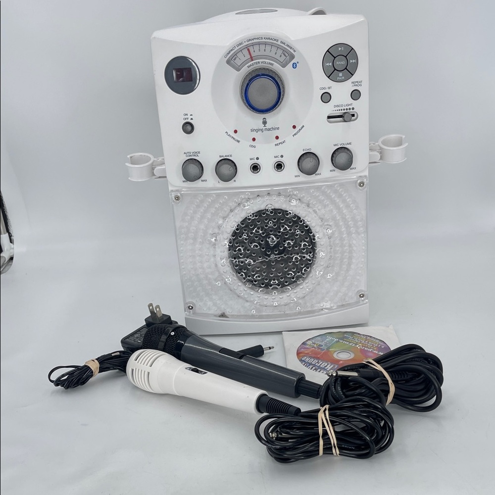 Singing Machine SML385UW Bluetooth Karaoke System with LED Disco Lights